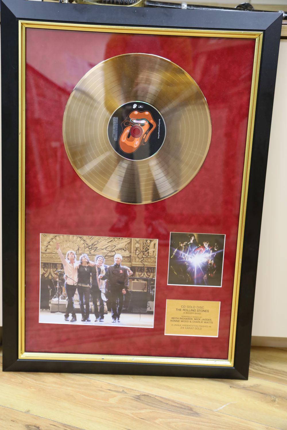 The Rolling Stones, A Bigger Bang, signed gold disc and CD